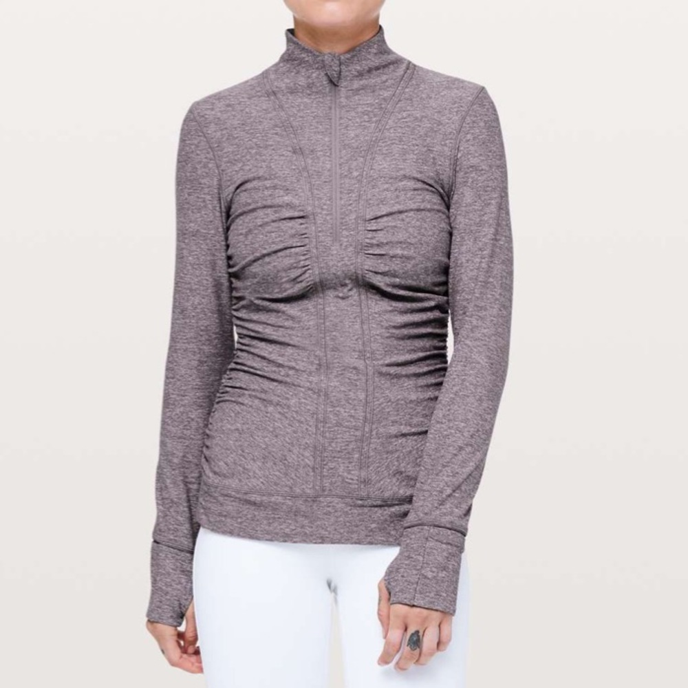 Lululemon Cypress Kiss Half Zip Pink Heather Size 6 NWT